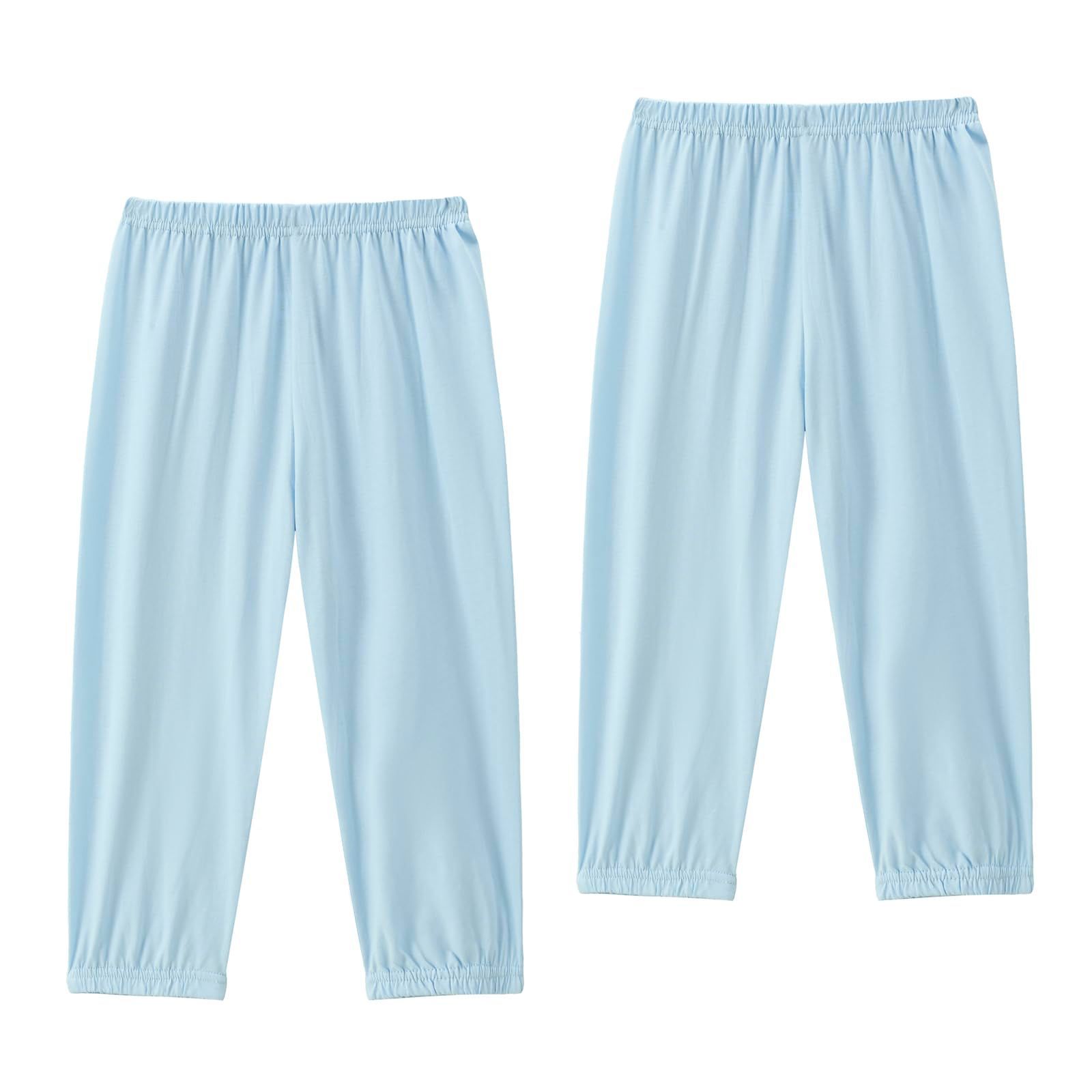 SALE，大人気 【人気商品】裾ゴム 虫よけ カジュアル 軽量 部屋着 通園 2枚セット 長ズボン 春夏秋 綿100％ 薄手 女の子 男の子 通気性 ロングパンツ ボトムス パンツ キッズ Ange] [Mon その他