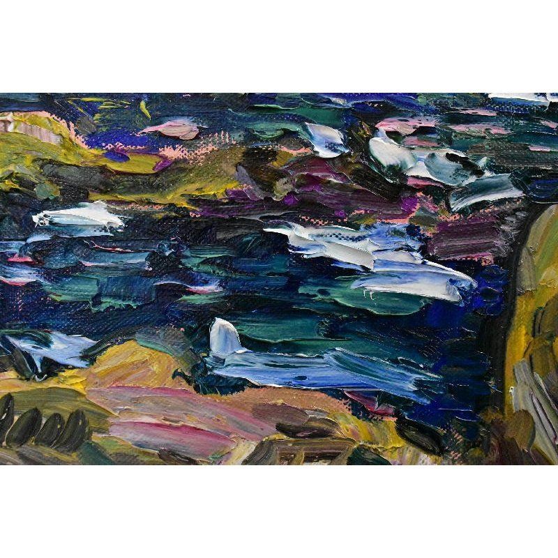 2119様感謝‼️心はヴァカンス「海辺風景」砺波の巨匠林清納肉筆水彩画直筆署名落款 小林和作 「紀州の海」風景画 油彩 10号 巨匠 絵画 美術