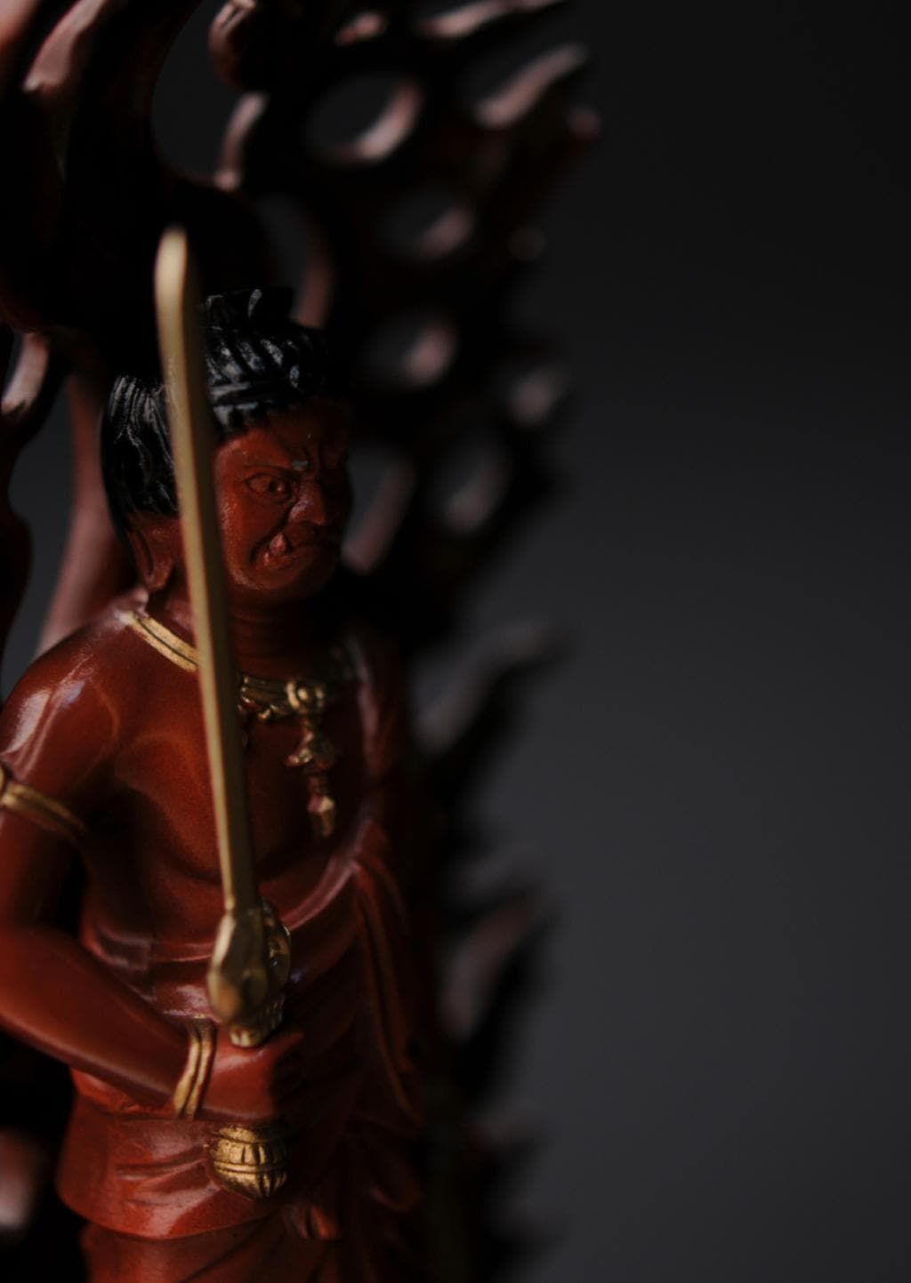 赤不動明王 - 総高15.5cm 高岡銅器 仏像