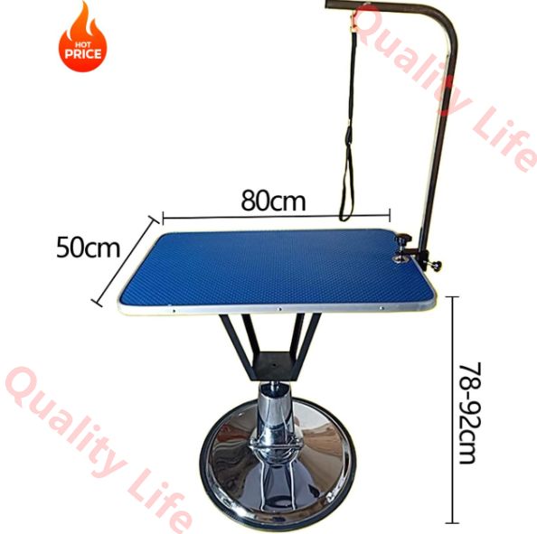 トリミングテーブル 回転式 方形油圧リフトテーブル トリミング台 ペットグルーミングテーブル 高さ調節78-92cm 犬 猫用 5色