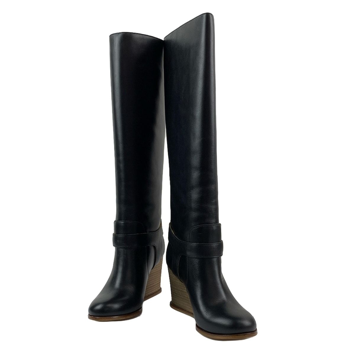 MM6 エムエムシックス ロングブーツ 35 レディース - 黒 ウェッジソール レザー