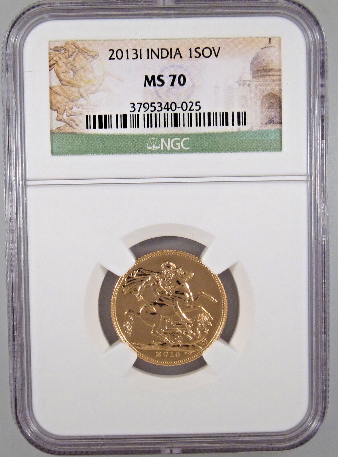 2013 India 1 Sovereign MS-70 NGC Certified