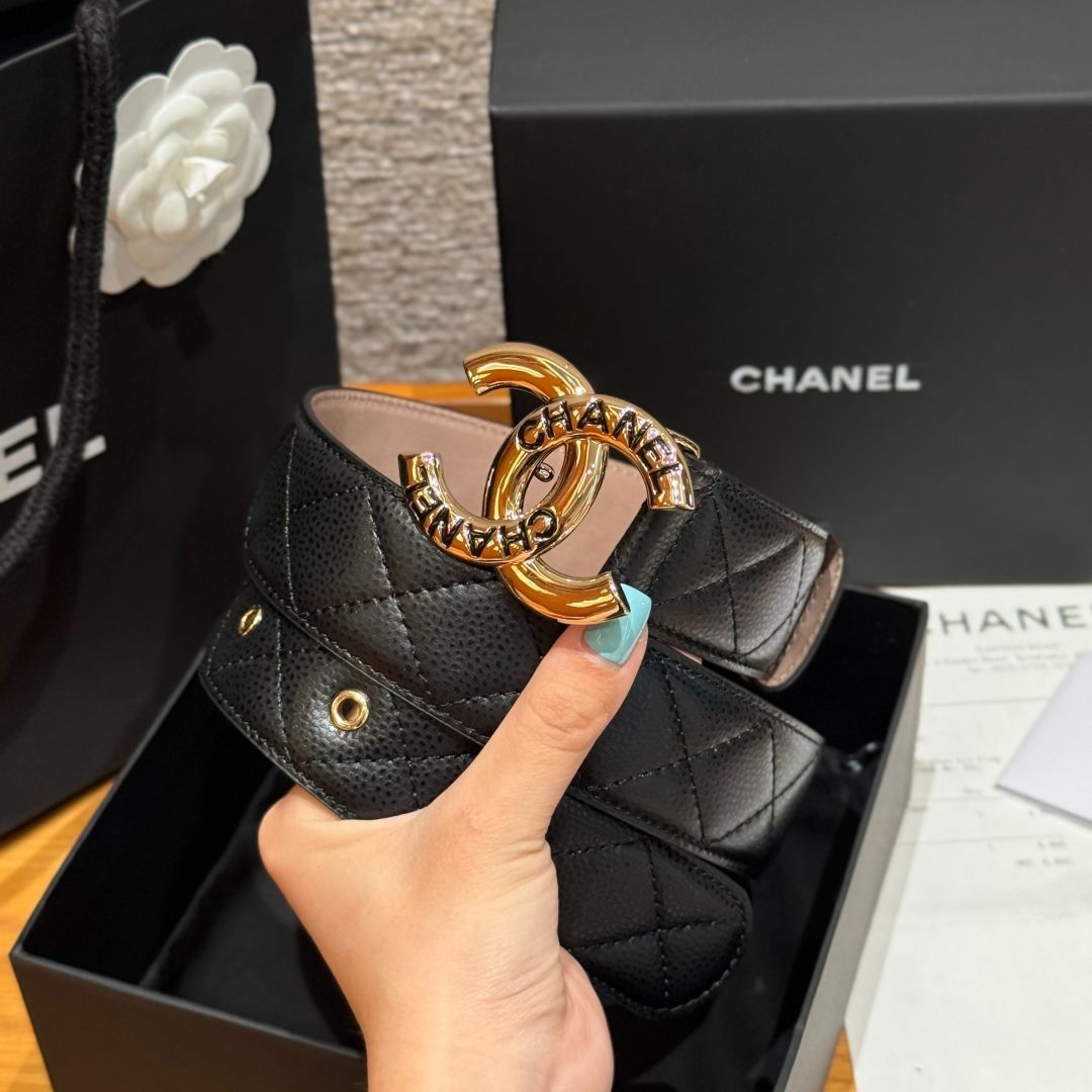 CHANELレディースベルト CHANEL シャネル ベルト チェーンココマーク バイカラー