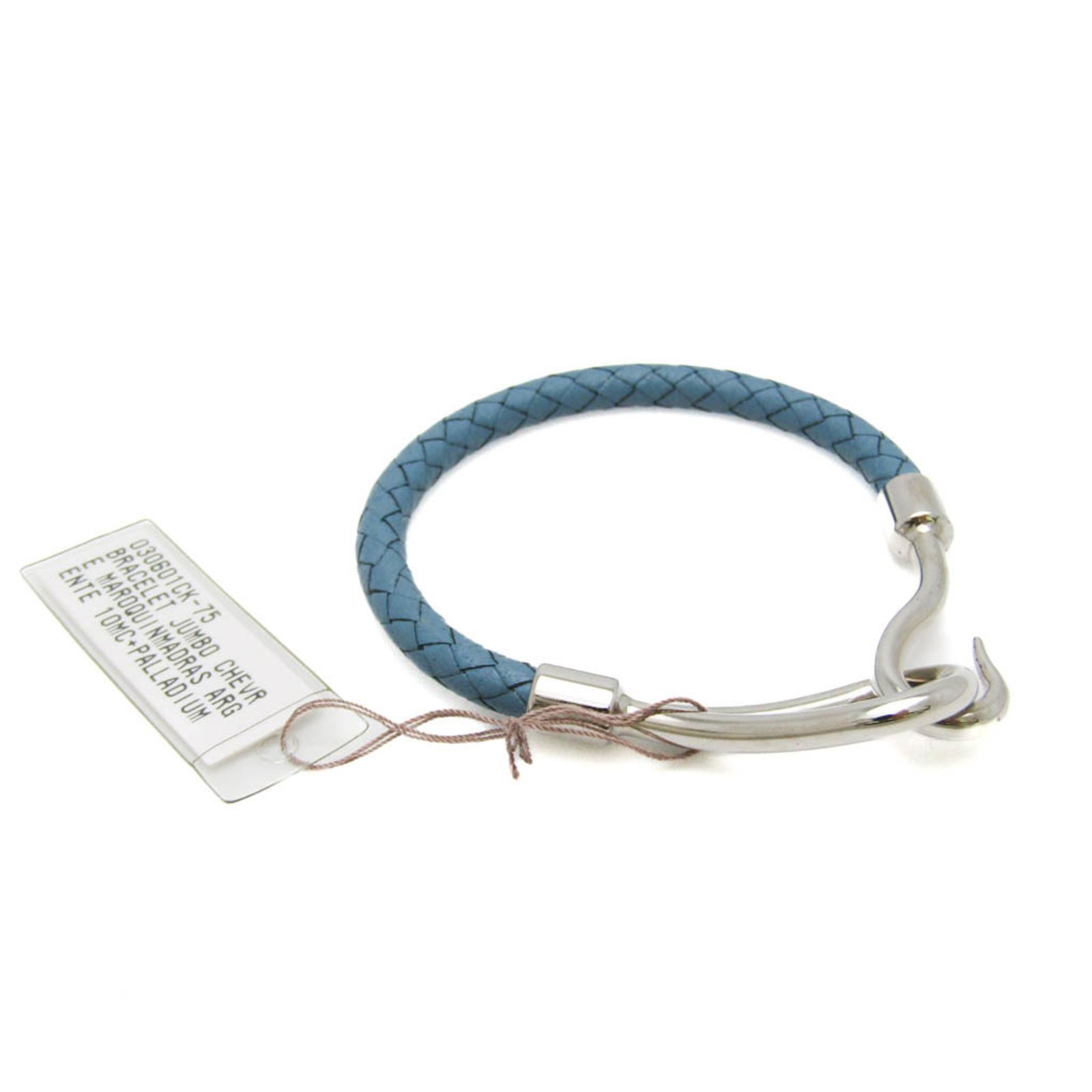 エルメス(Hermes) ジャンボ 編み込み レザー,メタル バングル