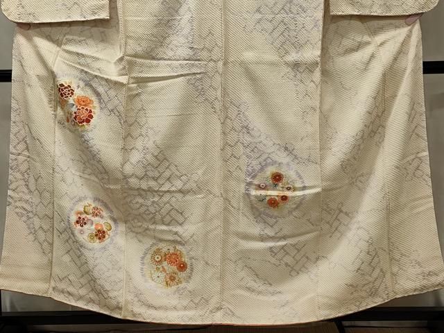 平和屋着物□訪問着 絞り 草花丸文 金彩 正絹 逸品 AAAX7712ph