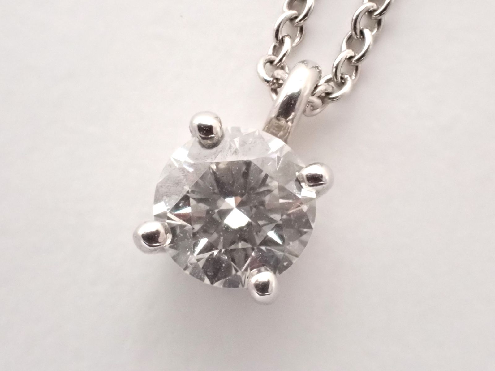 TIFFANY&Co.(ティファニー) Pt950 ソリティア ダイヤモンド ネックレス D0.33ct 2.5g プラチナ ダイヤ ペンダントネックレス