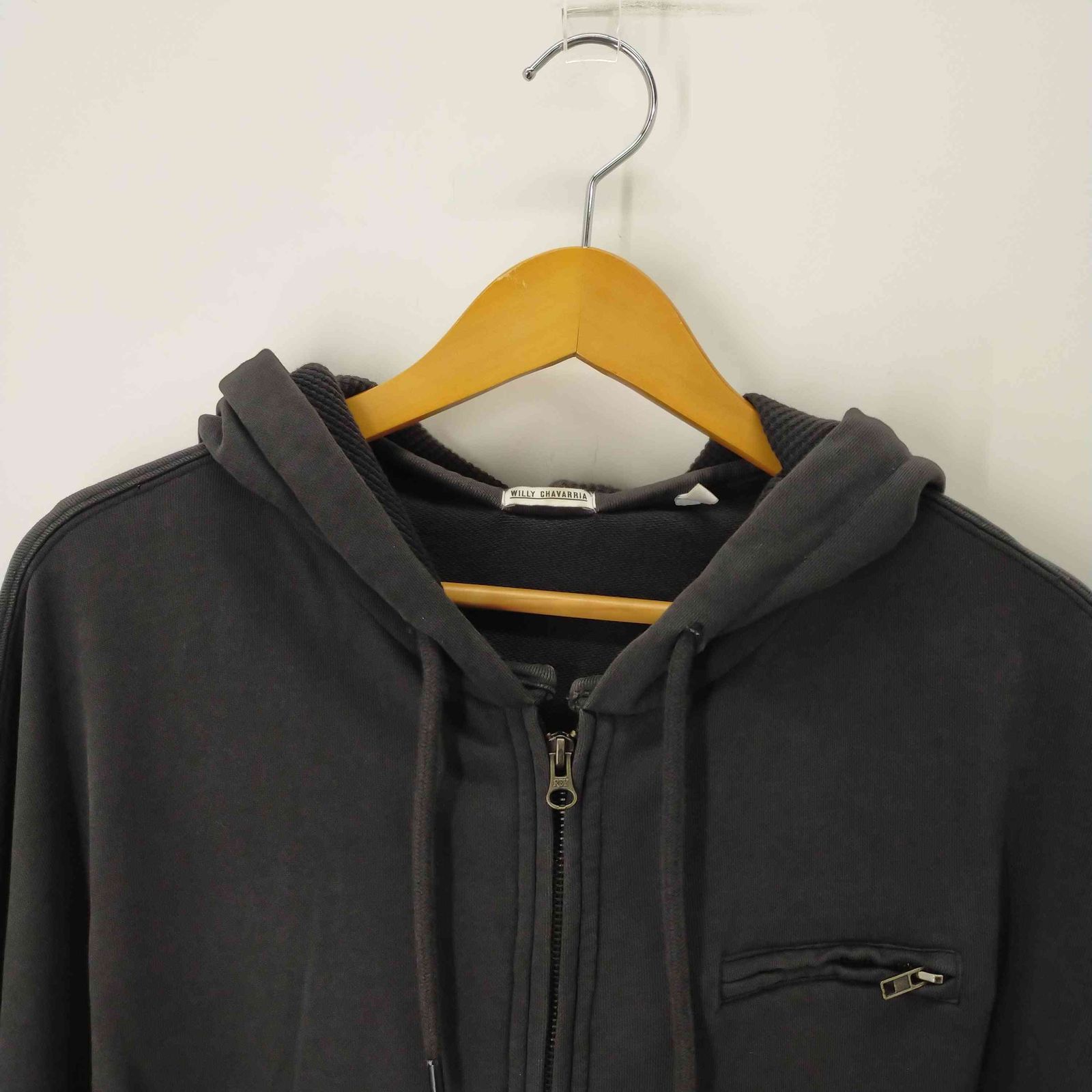 ウィリーチャバリア WILLY CHAVARRIA WAFFLE LINED ZIP BOMBER HOODIE 