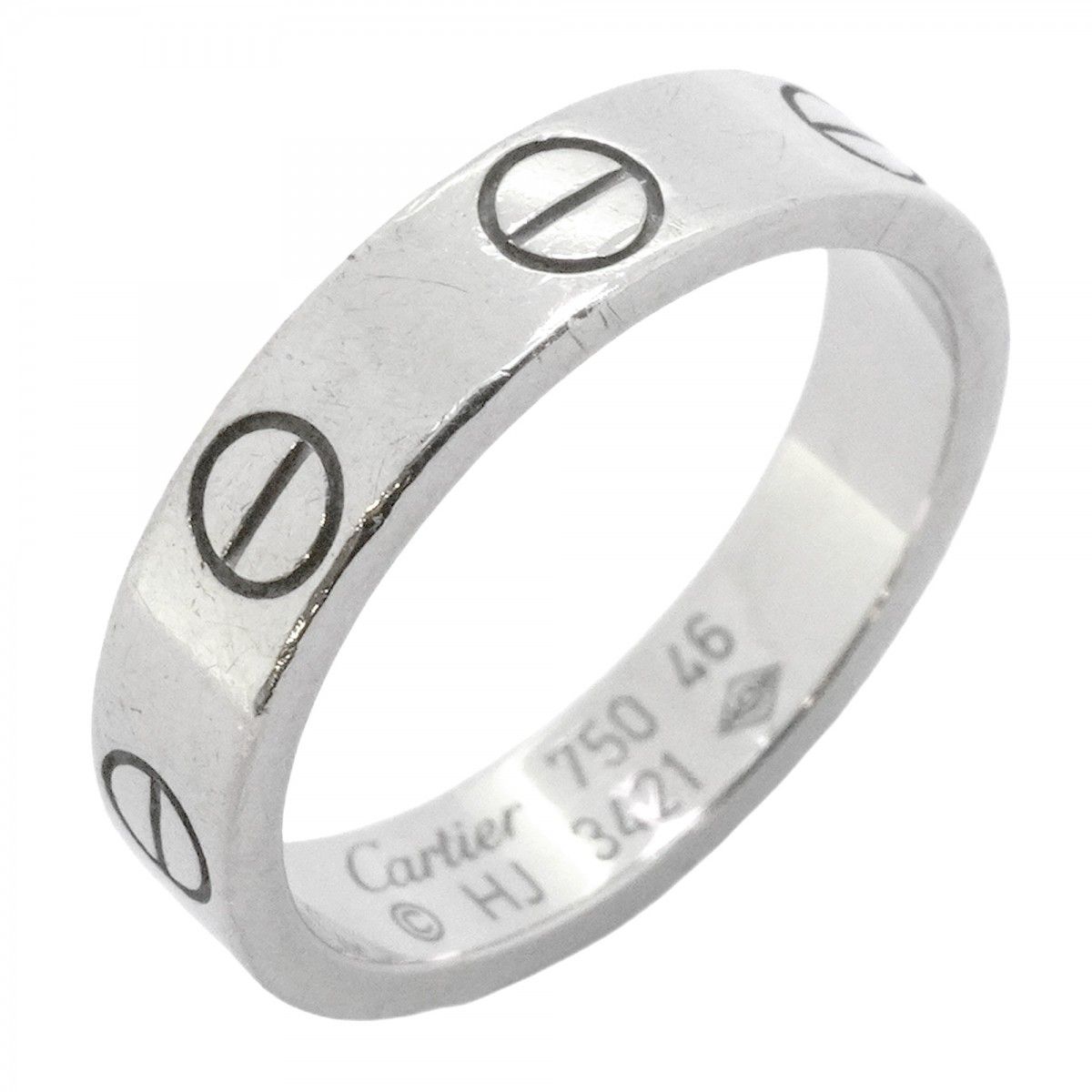 5jdb0989】カルティエ リング ミニラブ K18WG ホワイトゴールド ＃46  