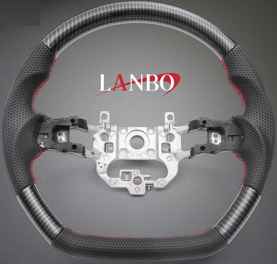 M s ホンダ フリード GT1-GT8 2025y- LANBO オリジナル ガングリップ ステアリング ハンドル カーボン調 ランボ パーツ 部品 フリードクロスター e HEVクロスター フリードエアー e HEVエアー LSH26D