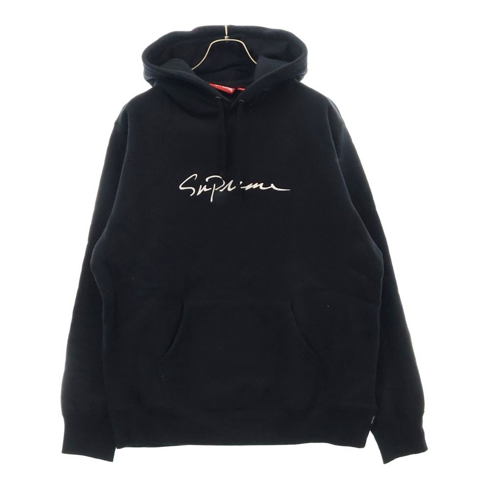 SUPREME (シュプリーム) 18AW Classic Script Hooded Sweatshirt クラシック スプリクト ロゴ プルオーバー スウェットパーカー フーディー ブラック