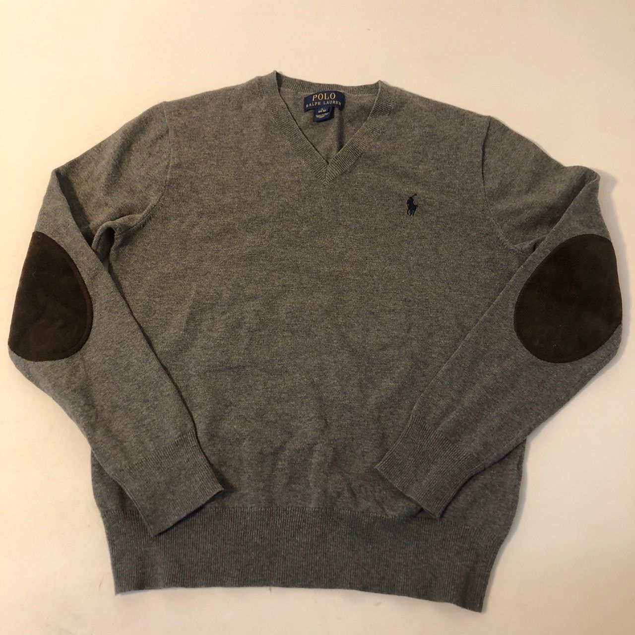 A0109-32-A POLO RALPH LAUREN kids ポロラルフローレン キッズ Vネックセーター 肘当付 Lサイズ 14-16歳