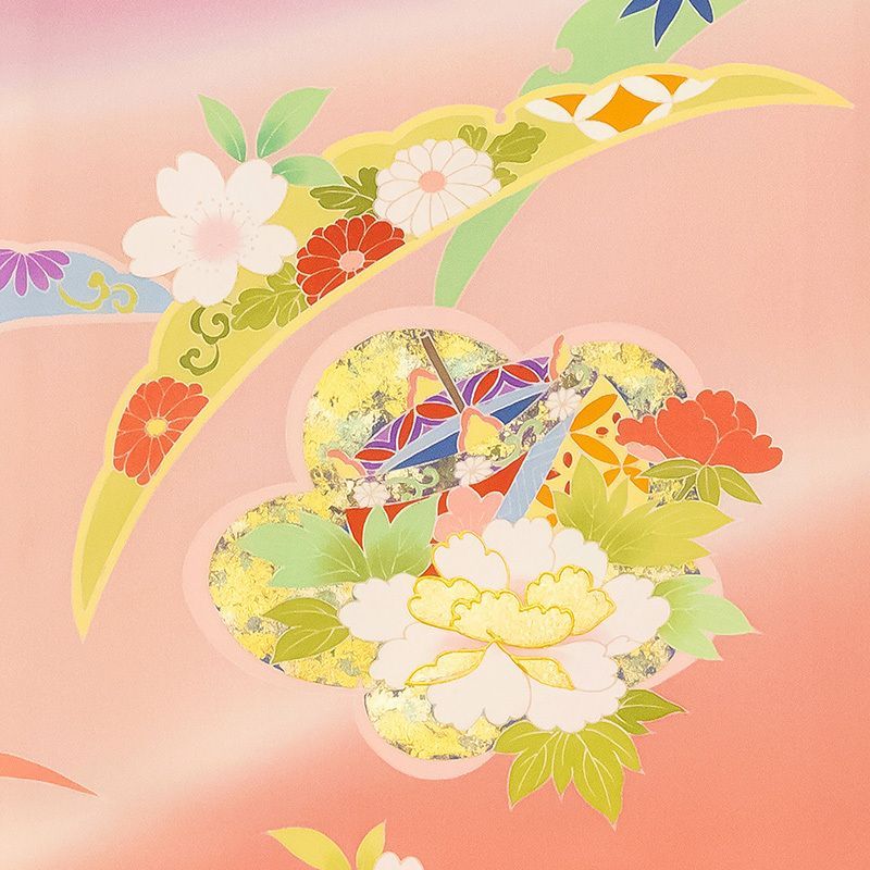 記念感謝祭☆最高級京友禅伝統工芸手描き美術染濃淡ボカシ本金