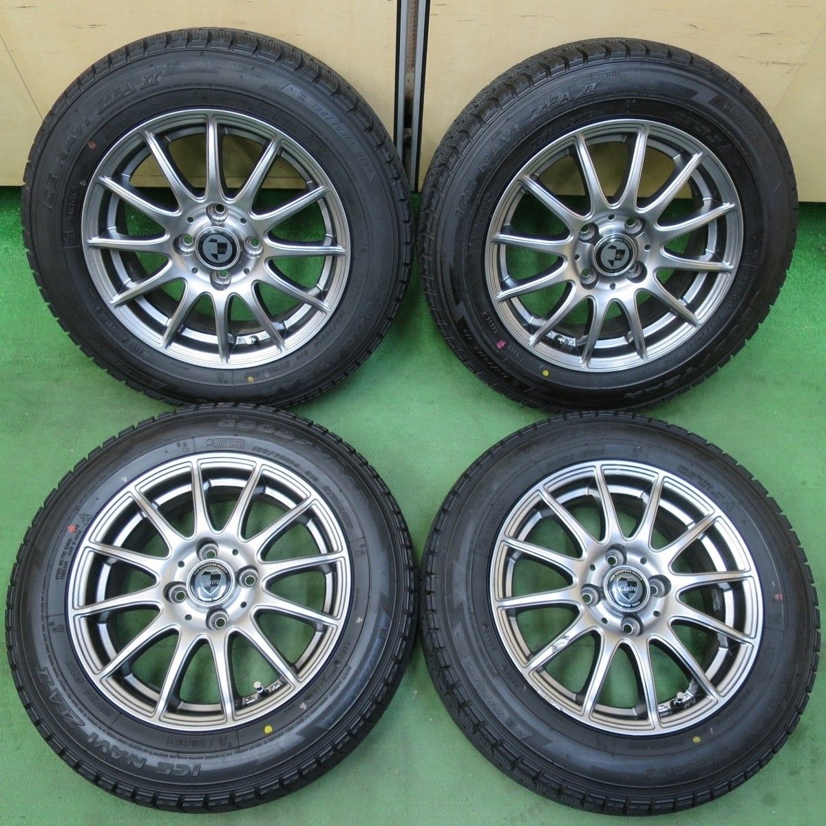 超バリ溝 キレイ ほぼ10分 スタッドレス 165 70R14 グッドイヤー アイスナビ ZEA2 Claire クレール 14インチ PCD100 4H 5032408イス