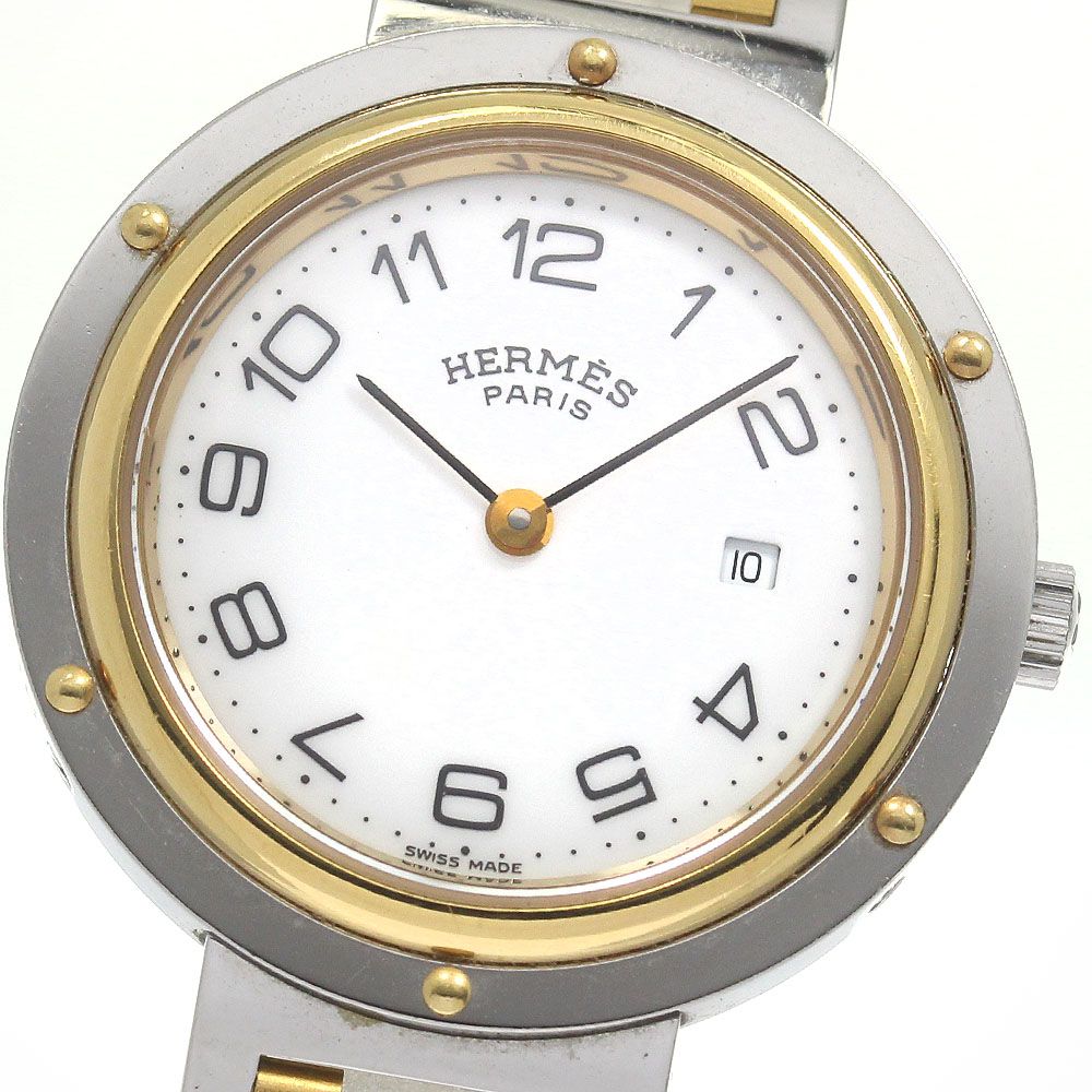 エルメス HERMES CL5.410 クリッパー デイト クォーツ ボーイズ良品_825563 - メルカリ