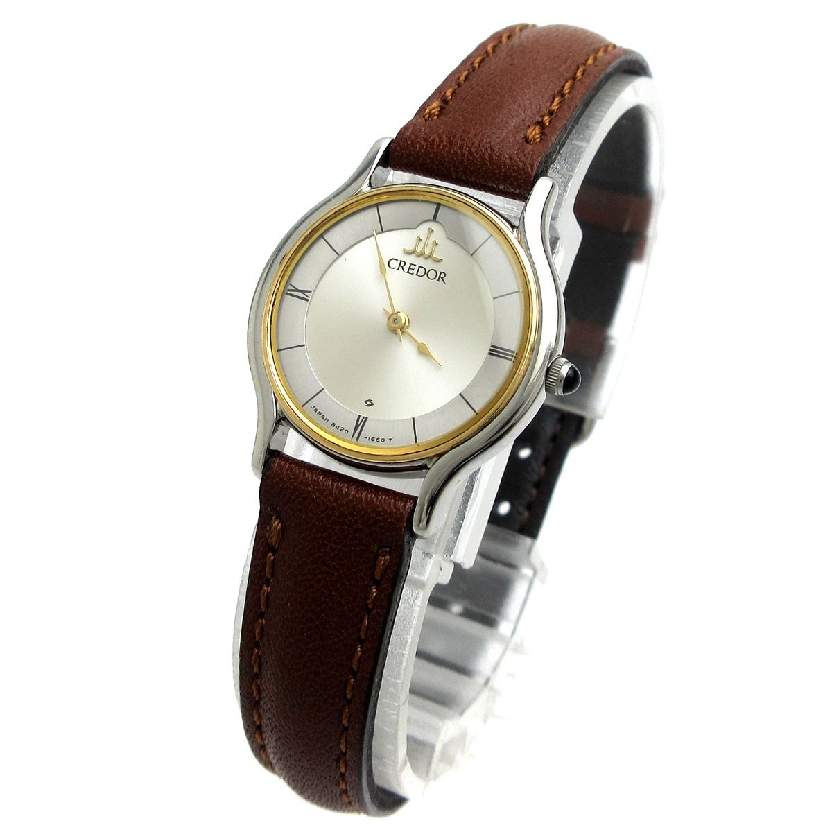 セイコー クレドール 8420-0150 腕時計 SS/革/K18 SEIKO セイコー クレドール 8420-0150 腕時計 SS/革/K18 SEIKO