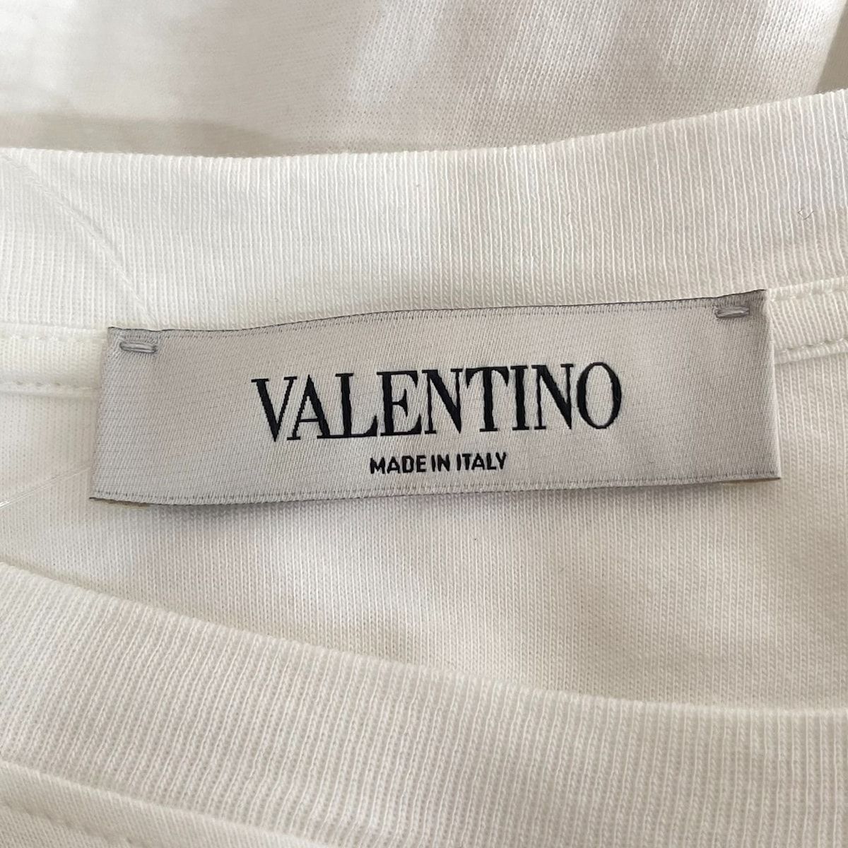 VALENTINO(バレンチノ) 半袖Tシャツ サイズL メンズ - 白×レッド クルーネック/VLTN ロゴ