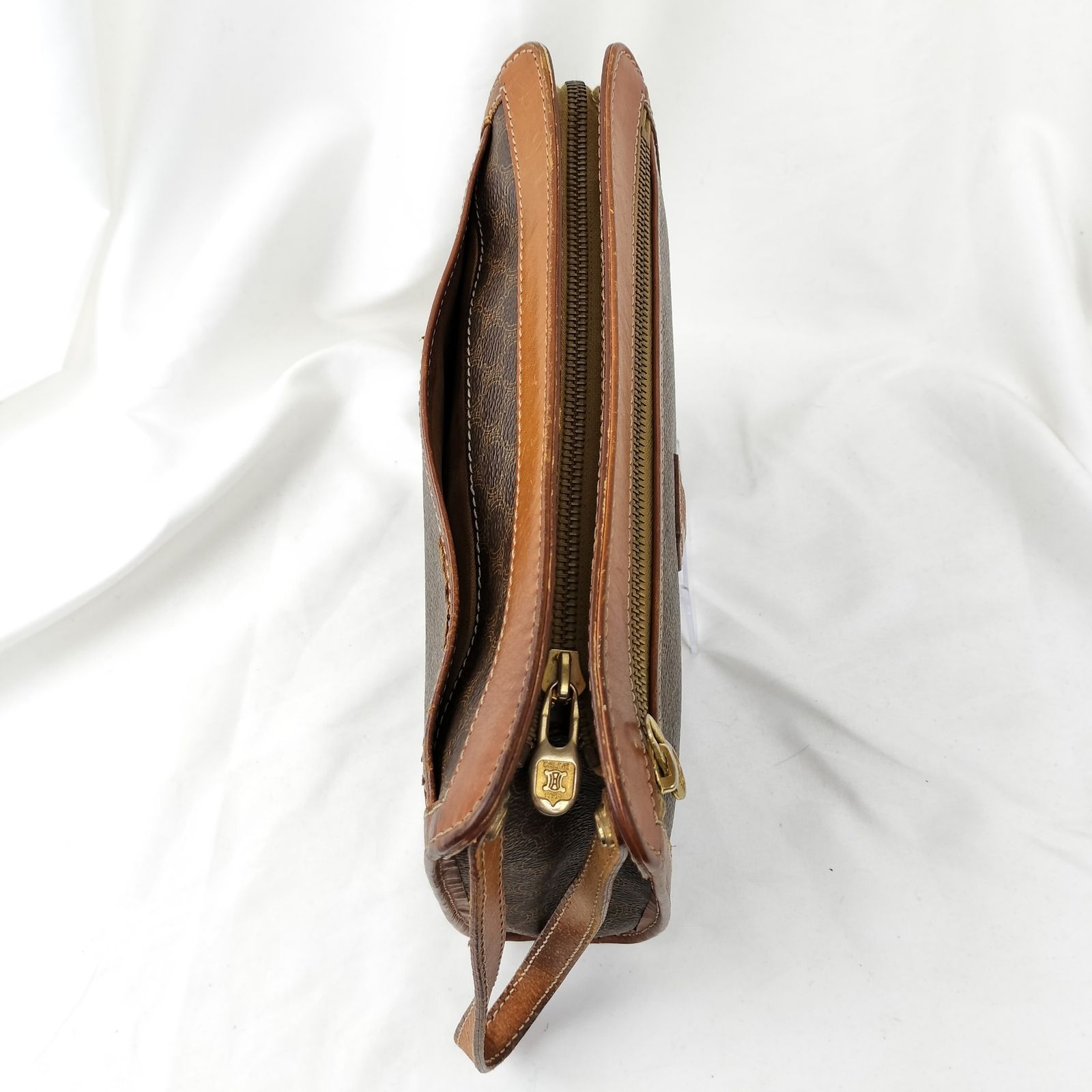 セリーヌ クラッチバッグ セカンド トリオンフ マカダム レザー 革 黒 CELINE - 美品✨CELINE セリーヌ クラッチバッグ セカンドバッグ
