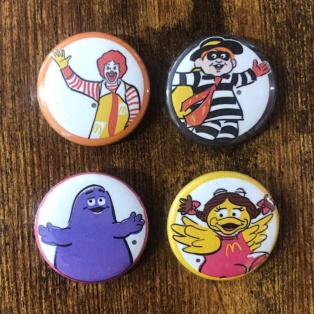 缶バッジ】4種セット マクドナルド アドバタイジング アメリカン雑貨