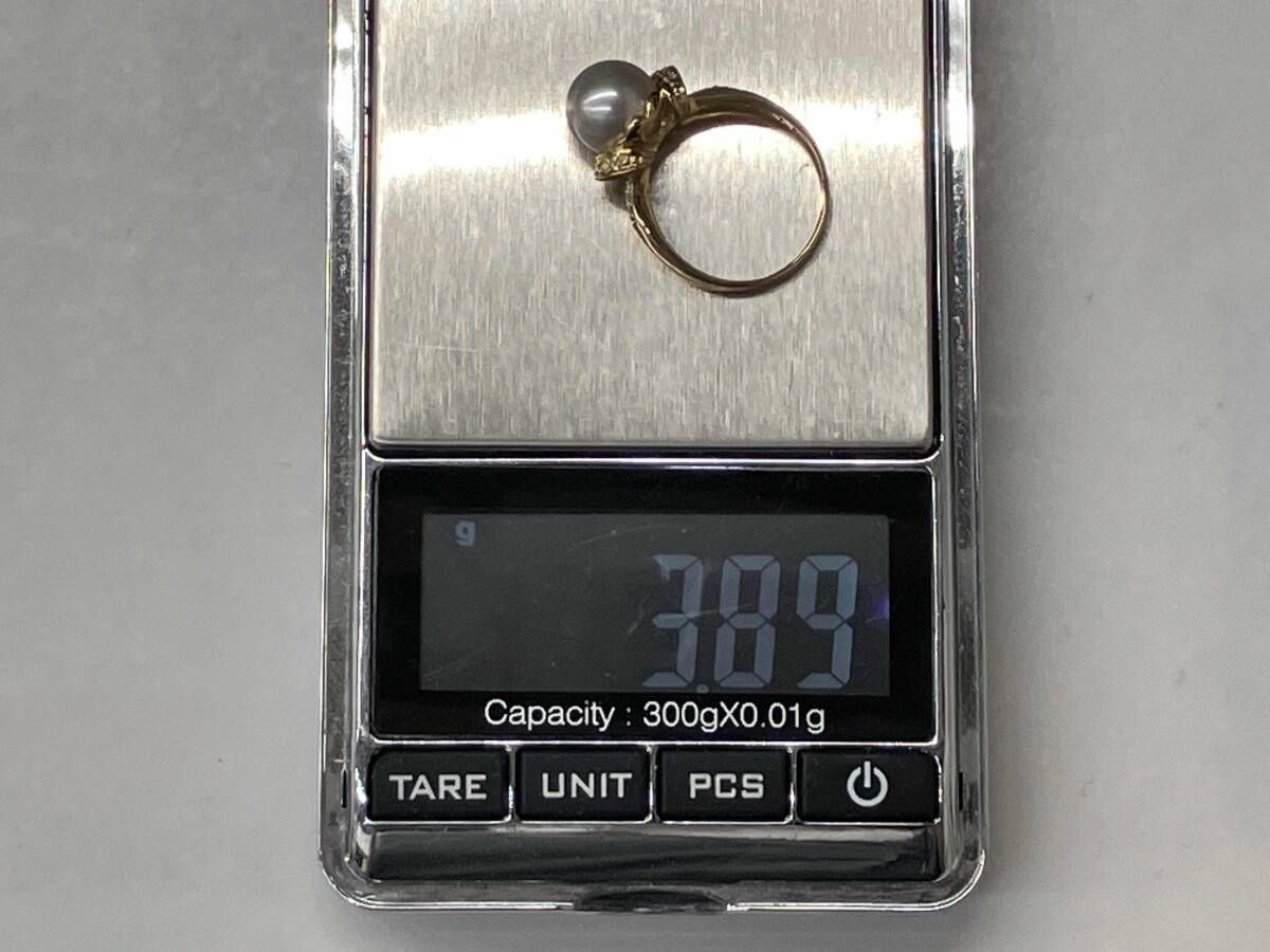 オレンジ石(不明)のK18刻印のクラシックリング K18 石リング 刻印有 ヴィンテージリング オレンジ石(不明)のK18