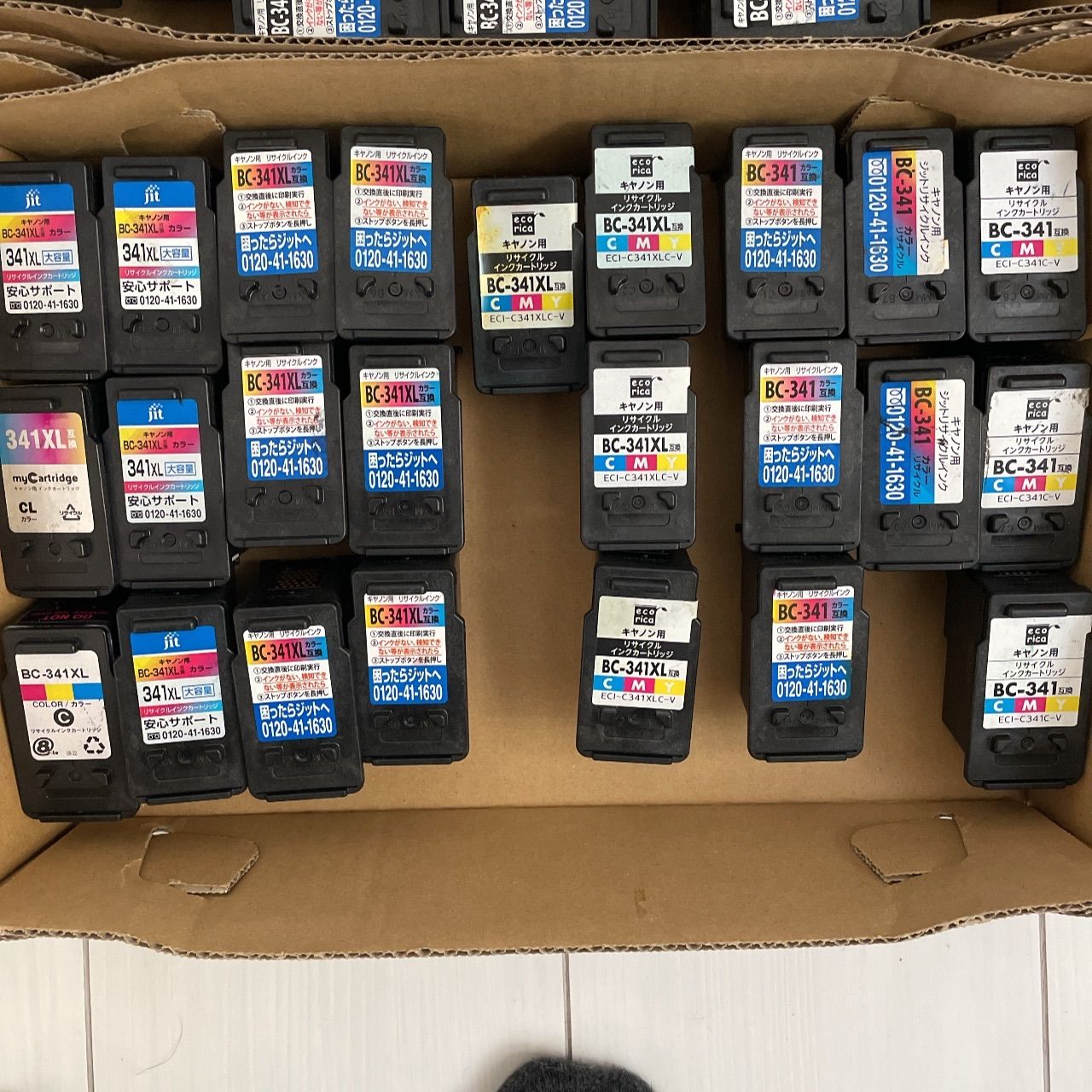 □キャノンCanon互換品 使用済インク 84個 エコリカ・ジット・純正穴  