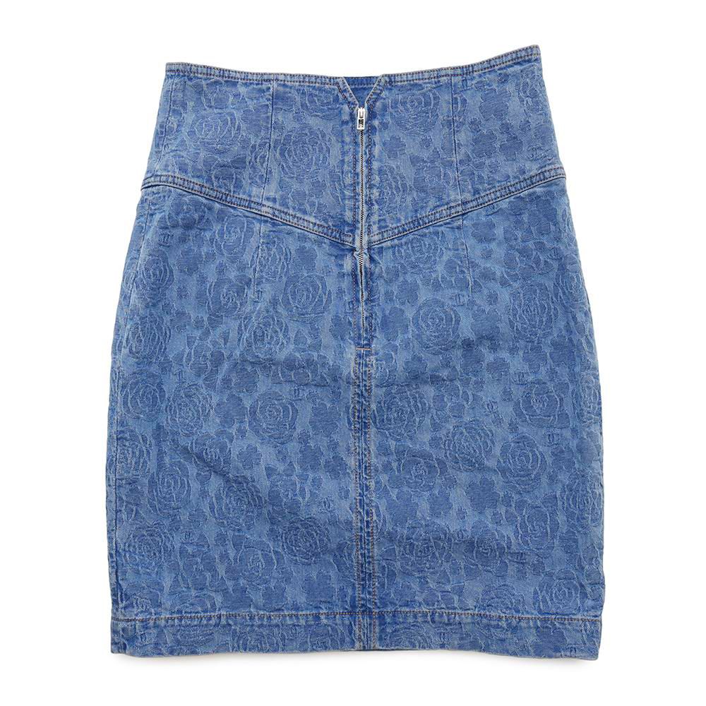 シャネル スカート ココマーク カメリア デニム コットン レディースサイズ36 P74484 CHANEL