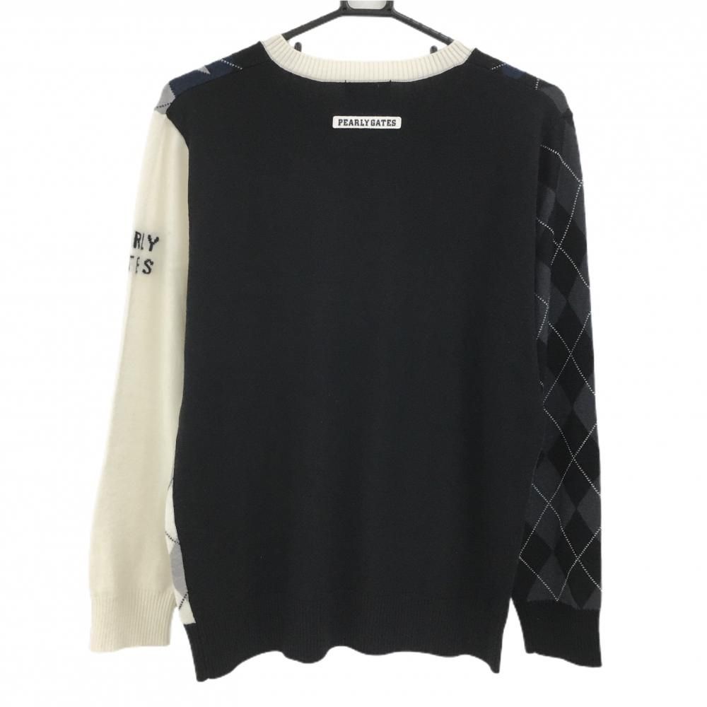 超美品】パーリーゲイツ セーター ネイビー×黒×白 前面