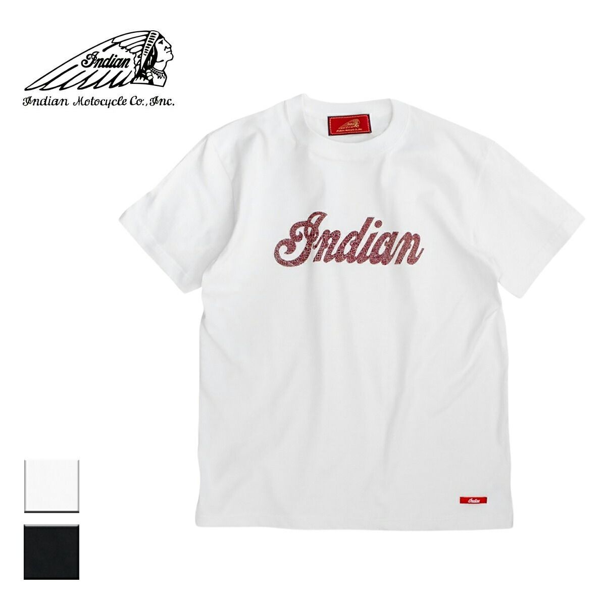 【新品】 Indian インディアン ベーシックTシャツ ロゴ メンズ/レディース ホワイト/ブラック S-XL