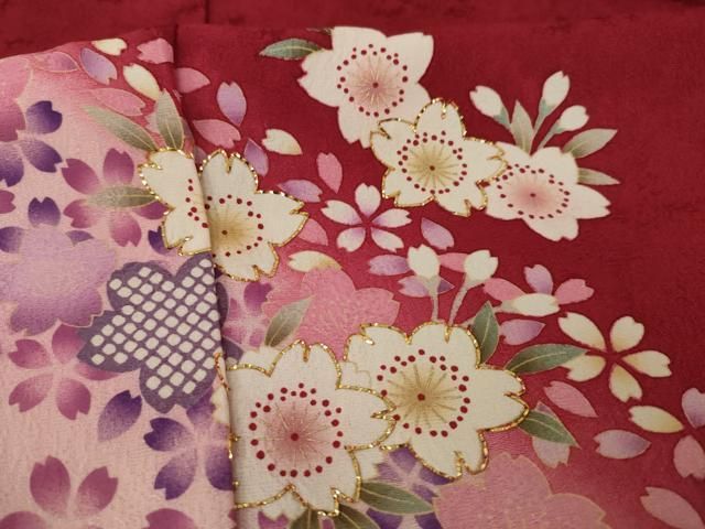 平和屋着物●豪華振袖　雪輪草花文　暈し染め　金彩　仮絵羽　逸品　未使用　AAAZ4528ph 平和屋着物○豪華振袖 雪輪草花文 暈し染め 金彩 仮絵羽