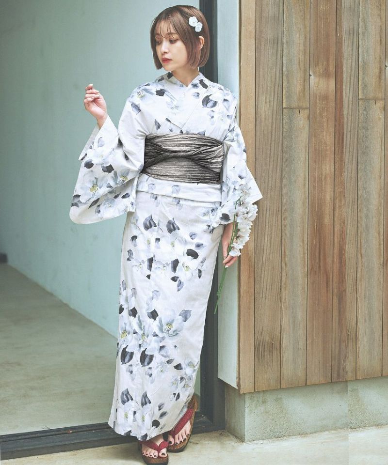 KYOETSU] [キョウエツ] 浴衣セット 変わり織 生成り ワンピース 2点