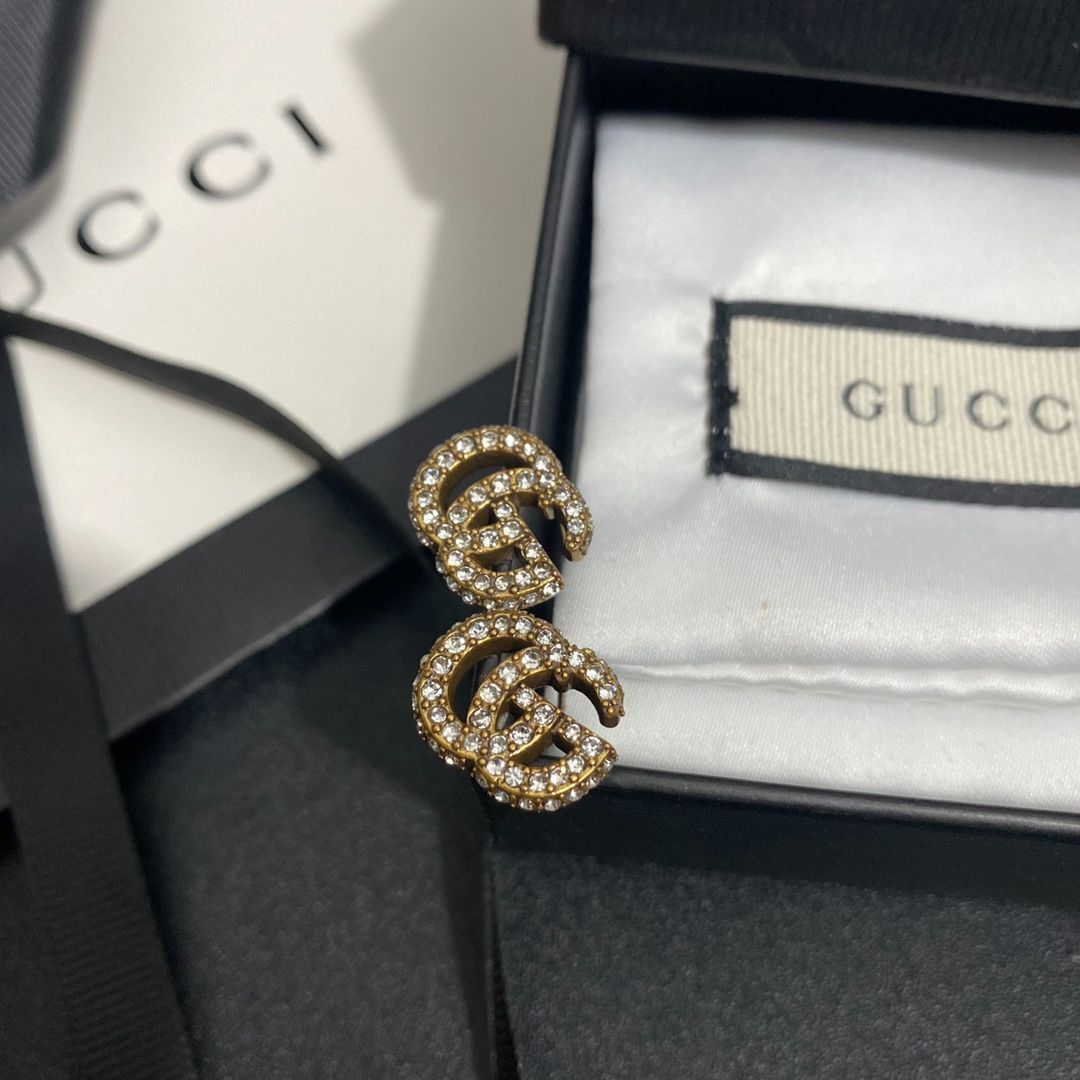 GGイヤリングGucciハイエンドグッチダブルGG象眼ドリルピアス