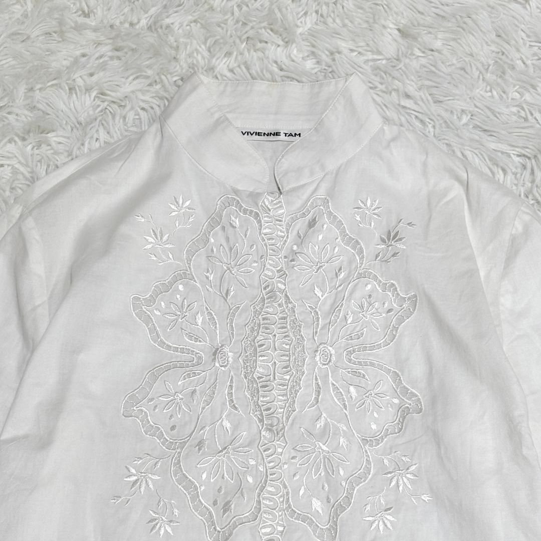 TAM 刺繍シャツ ブラウス 1 ホワイト