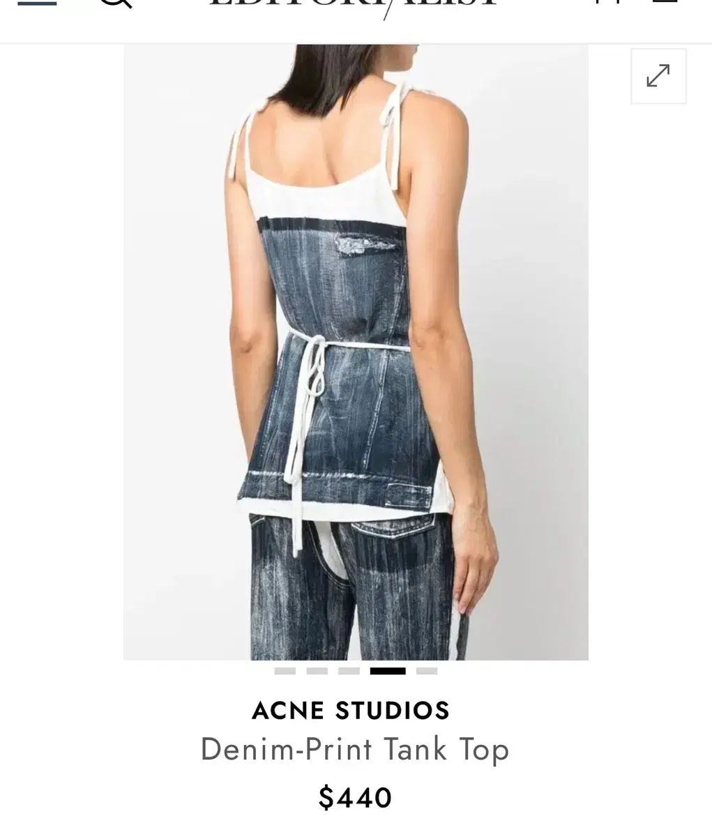 Acne studio Studios アクネストゥディオズ スタジオ デニム プリンティング ノースリーブ トップス