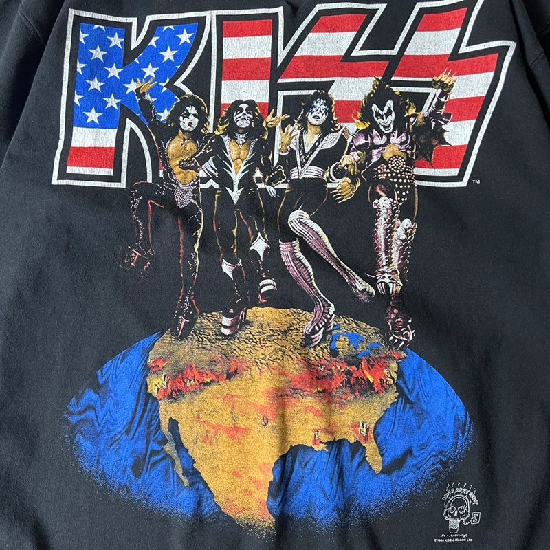 90s KISS オフィシャル 1996 ワールド ツアー プリント 半袖 Tシャツ 