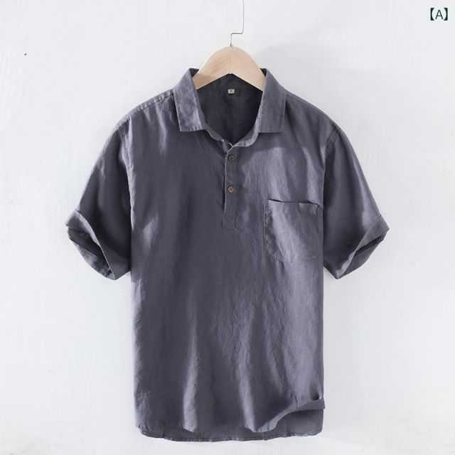 S メンズ ファッション 服 オシャレ シンプル 大人 かっこいい 大きいサイズ ストリート 紳士服 ワーク シャツ 半袖 リネン スリム シンプル カジュアル シャツ