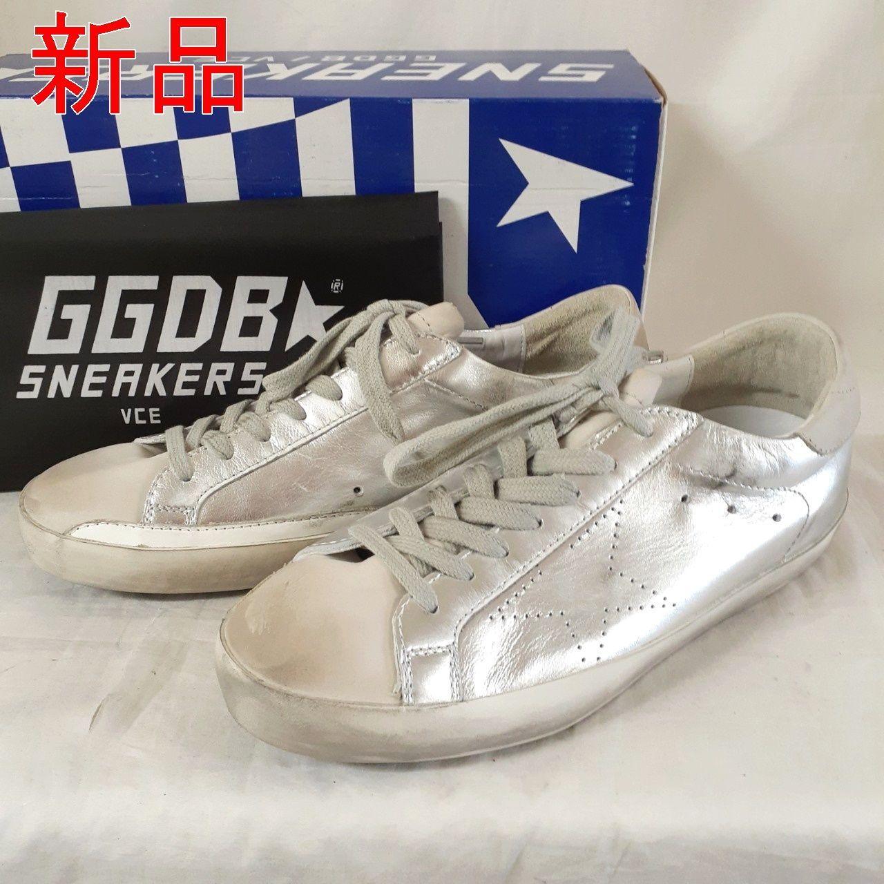 新品】ゴールデングース メンズ SUPERSTAR シルバー/ホワイト #40-