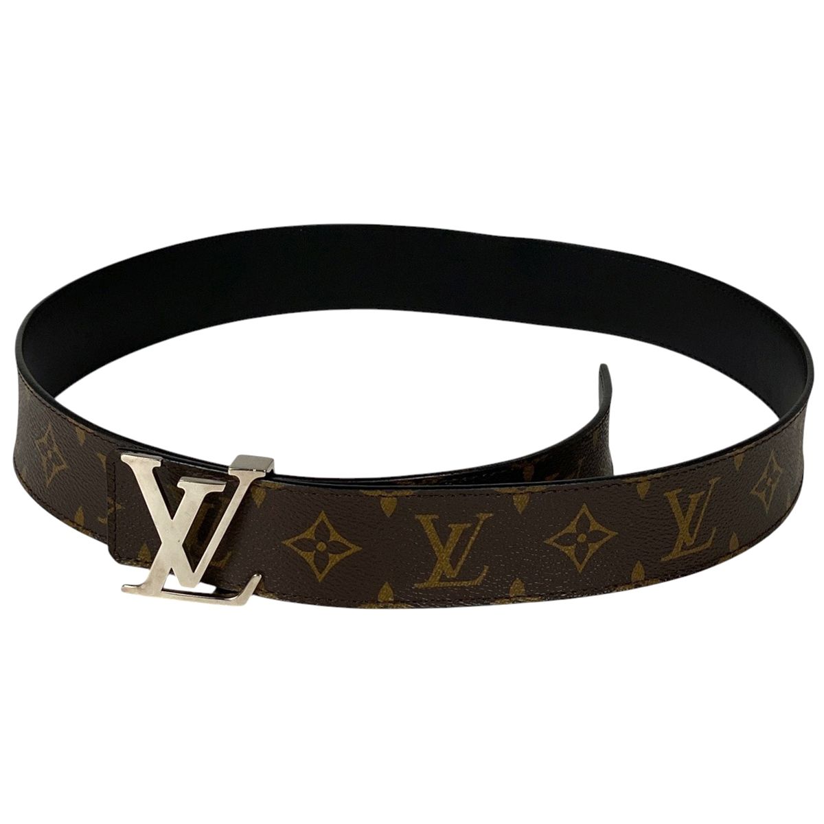 ルイ ヴィトン Louis Vuitton サンチュール イニシアル LV ベルト モノグラム ブラウン メンズ