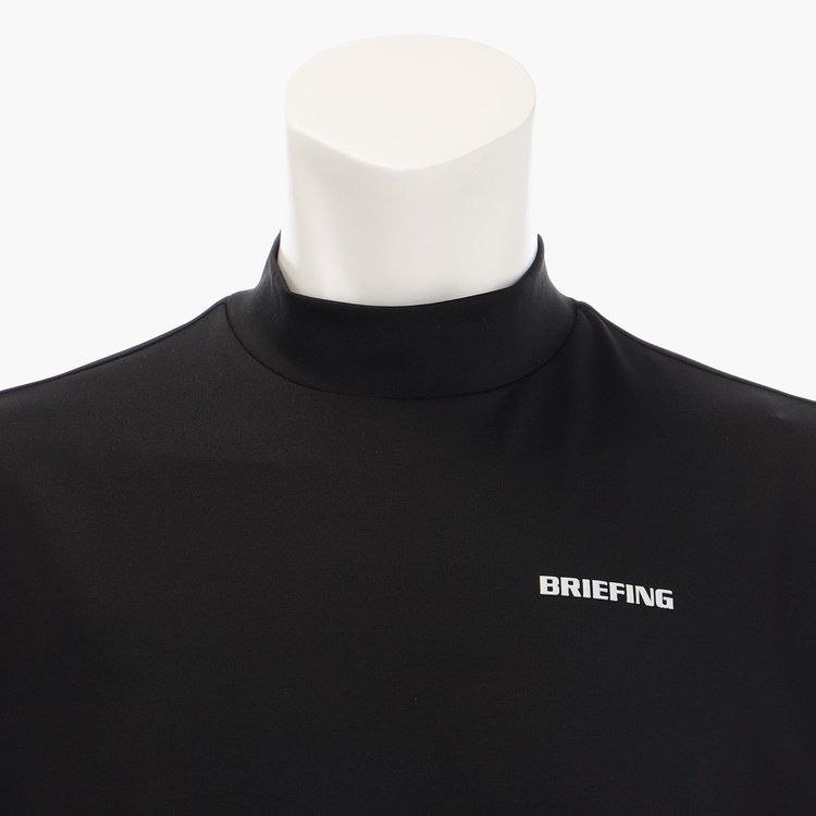 美品 BRIEFING ブリーフィング【M】 モックネックシャツ ブラック BRIEFING - MEN'S EARTH MOCK NECK / ブランドロゴ モックネック