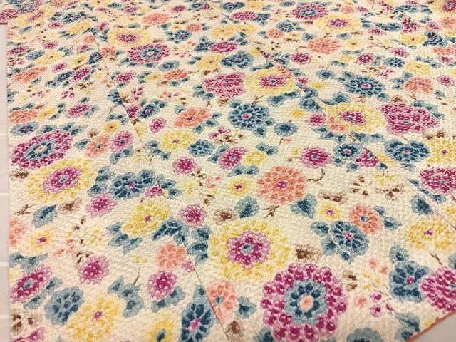 平和屋着物○上質な小紋 総絞り 草花文 正絹 逸品 未使用 AAAY6532zg  