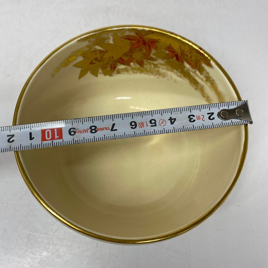 御室窯　仁清　色絵　竜田川　茶碗　共箱　幅約12㎝　東さ5-0424⑤ 御室窯 仁清 色絵 竜田川 茶碗 共箱 幅約12㎝ 東さ5-0424⑤