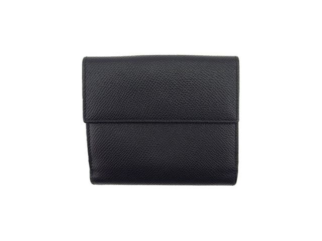 【美品】ブルガリ　BVLGARI 二つ折り財布　ブラック　レザー 名入れ】 ブルガリ 財布 メンズ 長財布 ブランド 二つ折り