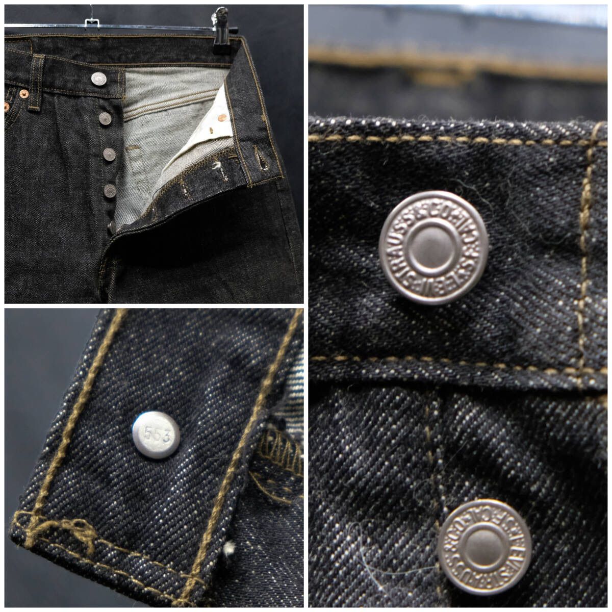 【00s】Levi's 501 最終USA製 Y2K 濃いめ W34 00s USA製 Levi'sリーバイス 501 ブラック デニムパンツ 後染め w38