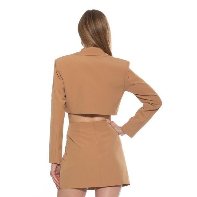 【送料無料】 アレクシアアドマー レディース ジャケット・ブルゾン アウター Women's ALEXIA ADMOR Jane Cropped Long Sleeve Jacket Nude