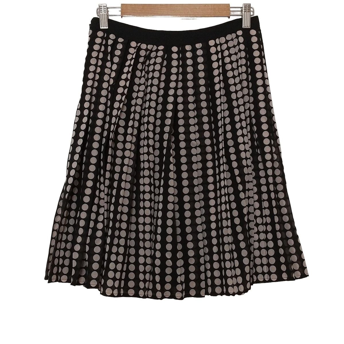TORY BURCH トリーバーチ スカート サイズ2 S レディース - 黒×ライトベージュ ひざ丈 ドット柄 プリーツ