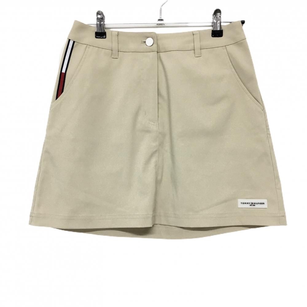 トミーヒルフィガー　ゴルフスカート　ベージュ　サイズL 新品未使用品 超美品】トミーヒルフィガーゴルフ スカート ベージュ×白 レディース L
