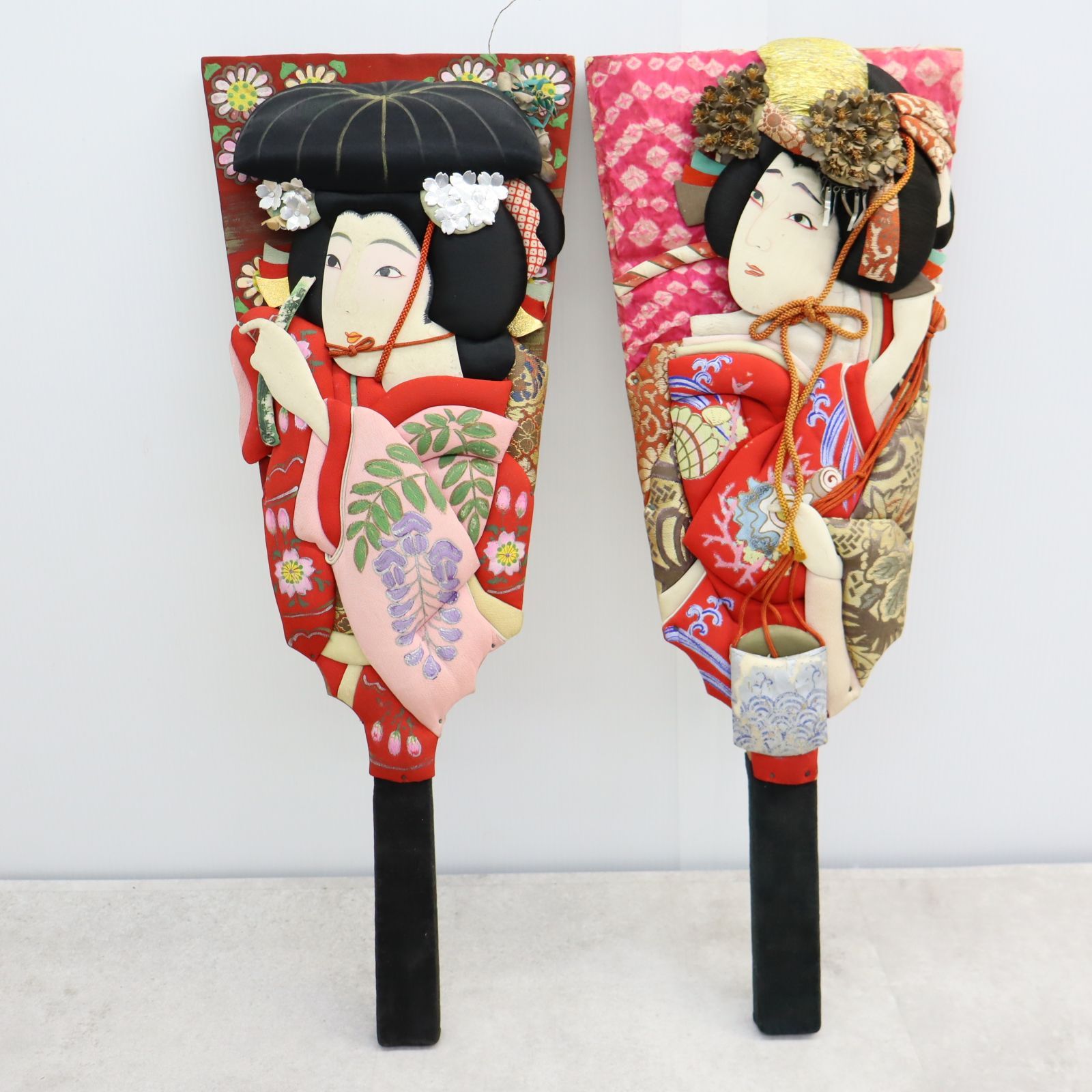 ◇当時物！4枚まとめ ｜羽子板 着物 女性 女の子の節句｜ 年中行事