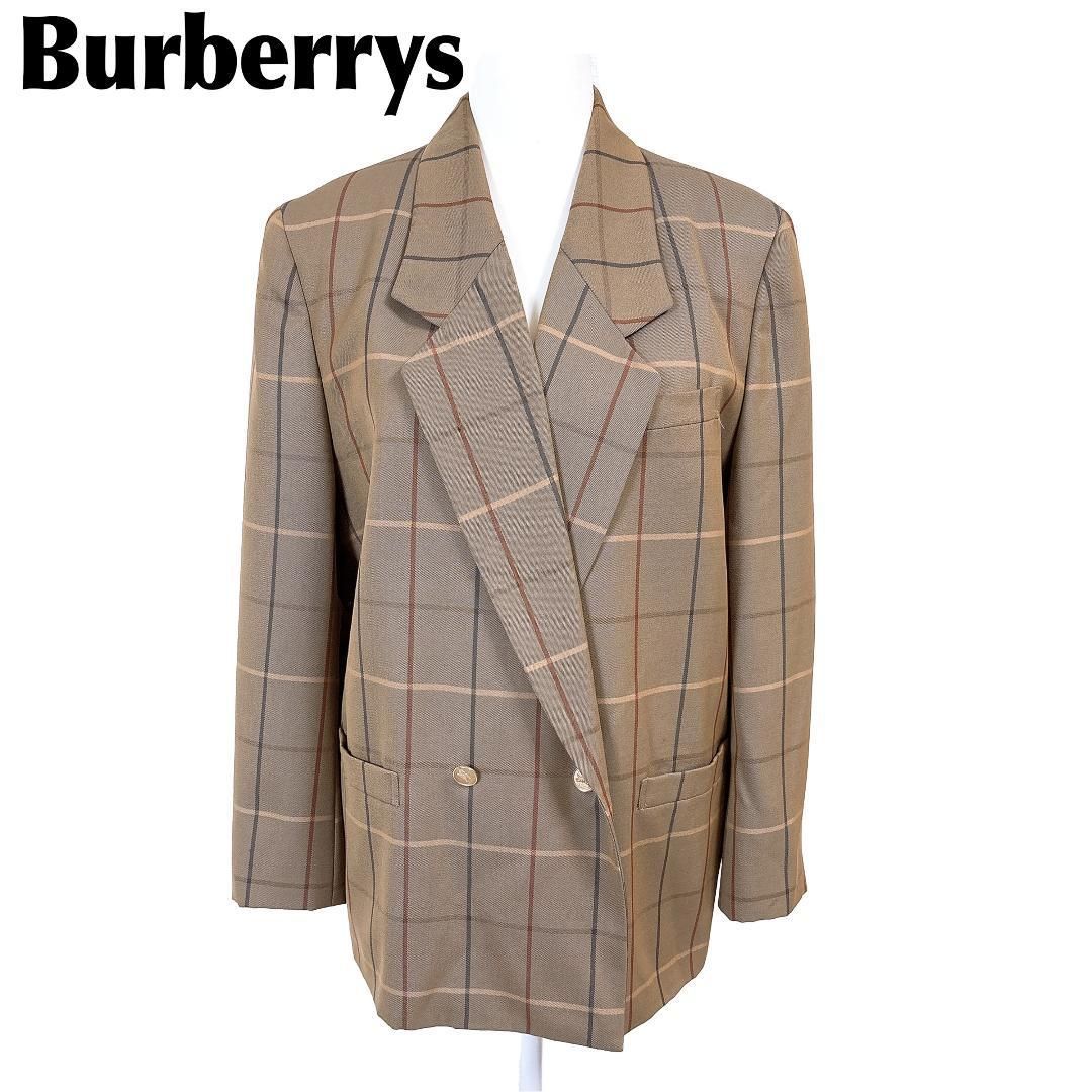 Burberrys テーラードジャケット ダブル 15BR ロゴボタン チェック