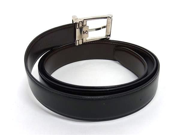 BVLGARIブルガリ リバーシブル ベルト シルバー ブラック ブラウン 美品 BVLGARI ブルガリ ベルト - - ブラック系×ブラウン系