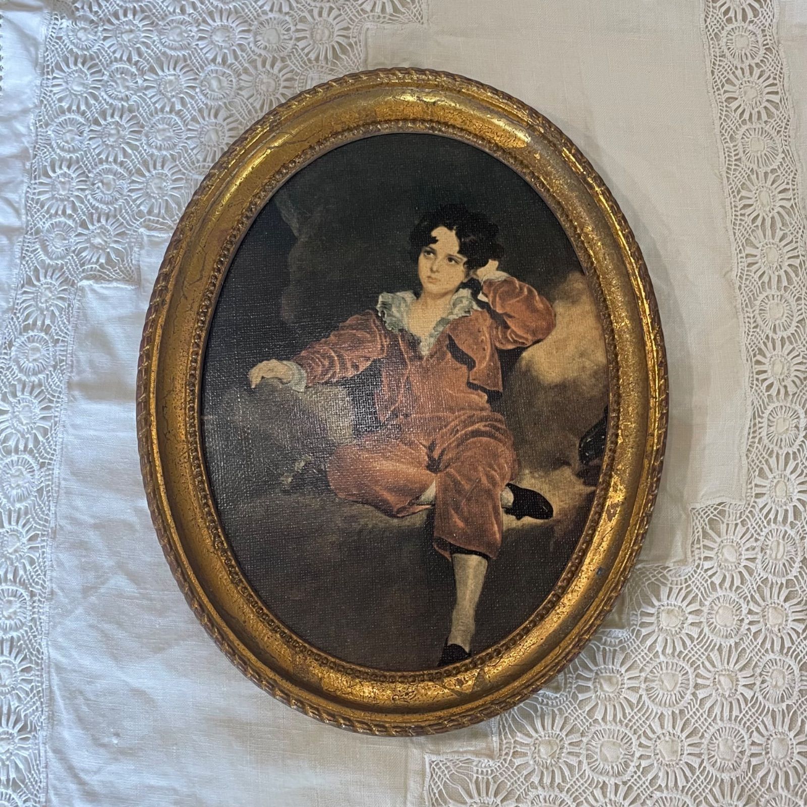 ランス　アンティーク　絵　額 ランス アンティーク 絵 額 フランス製 額絵 ヴィンテージ調