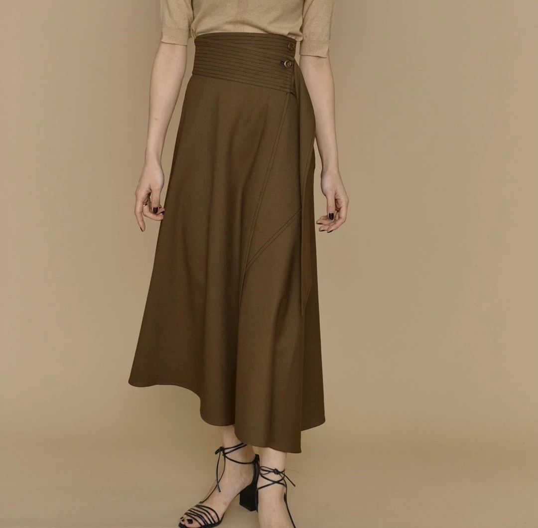 新品未使用品 L'or Irregular hem Wrap Skirt