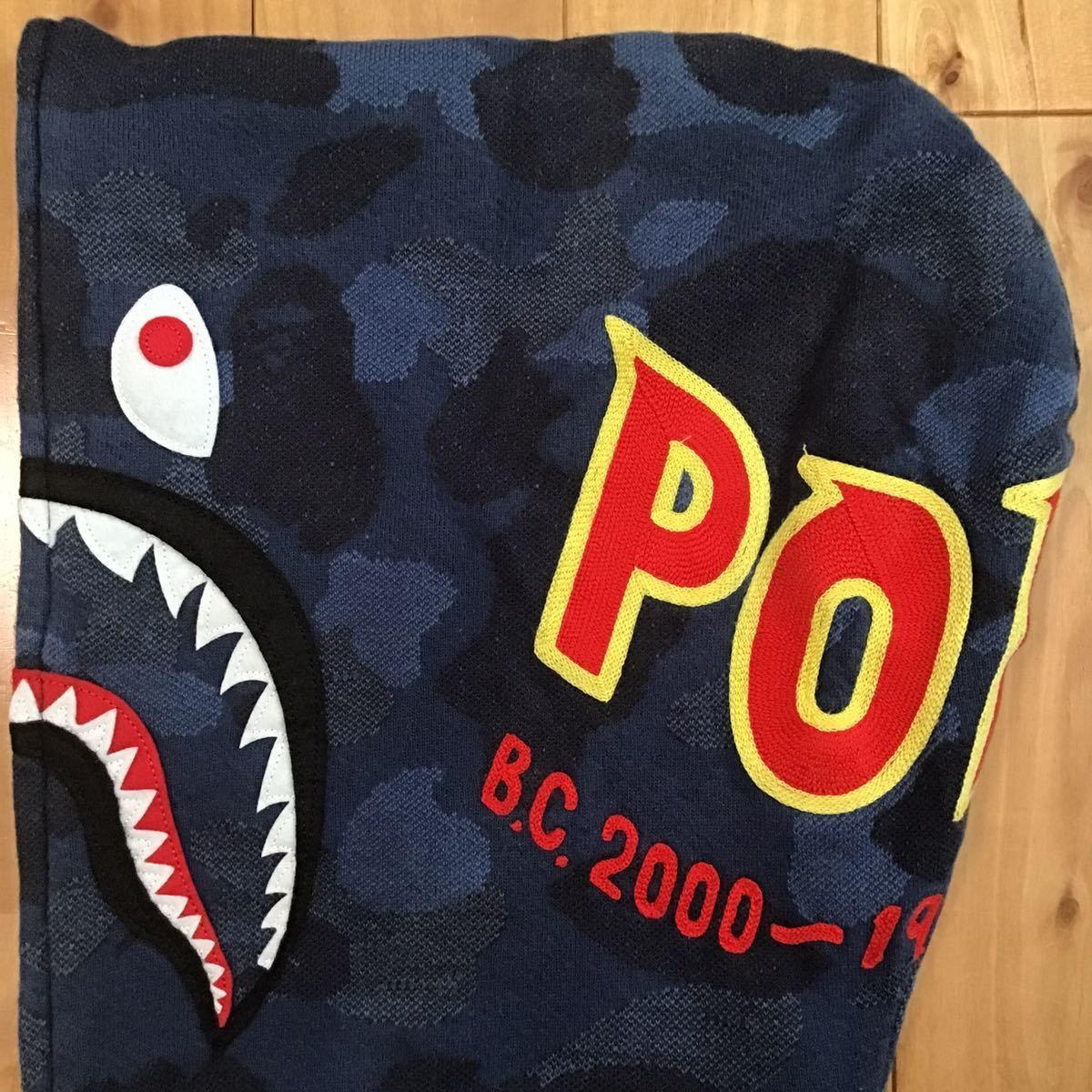 ジャガードカモ シャーク パーカー Sサイズ Jacquard shark full zip hoodie a bathing ape BAPE  blue camo エイプ ベイプ 迷彩